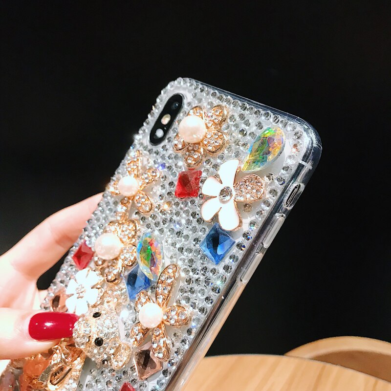 Luxus Kristall Strass Fall Abdeckung Für iPhone 7 8 Plus X XR XS MAX 11 Pro Max FHX-18V Mädchen Diamant handy Fall