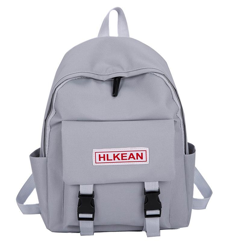 Backpack Women Backpack Women Shoulder Bag solid color School Bag For Teenage Girl Children Backpacks Travel Bag: Gray3