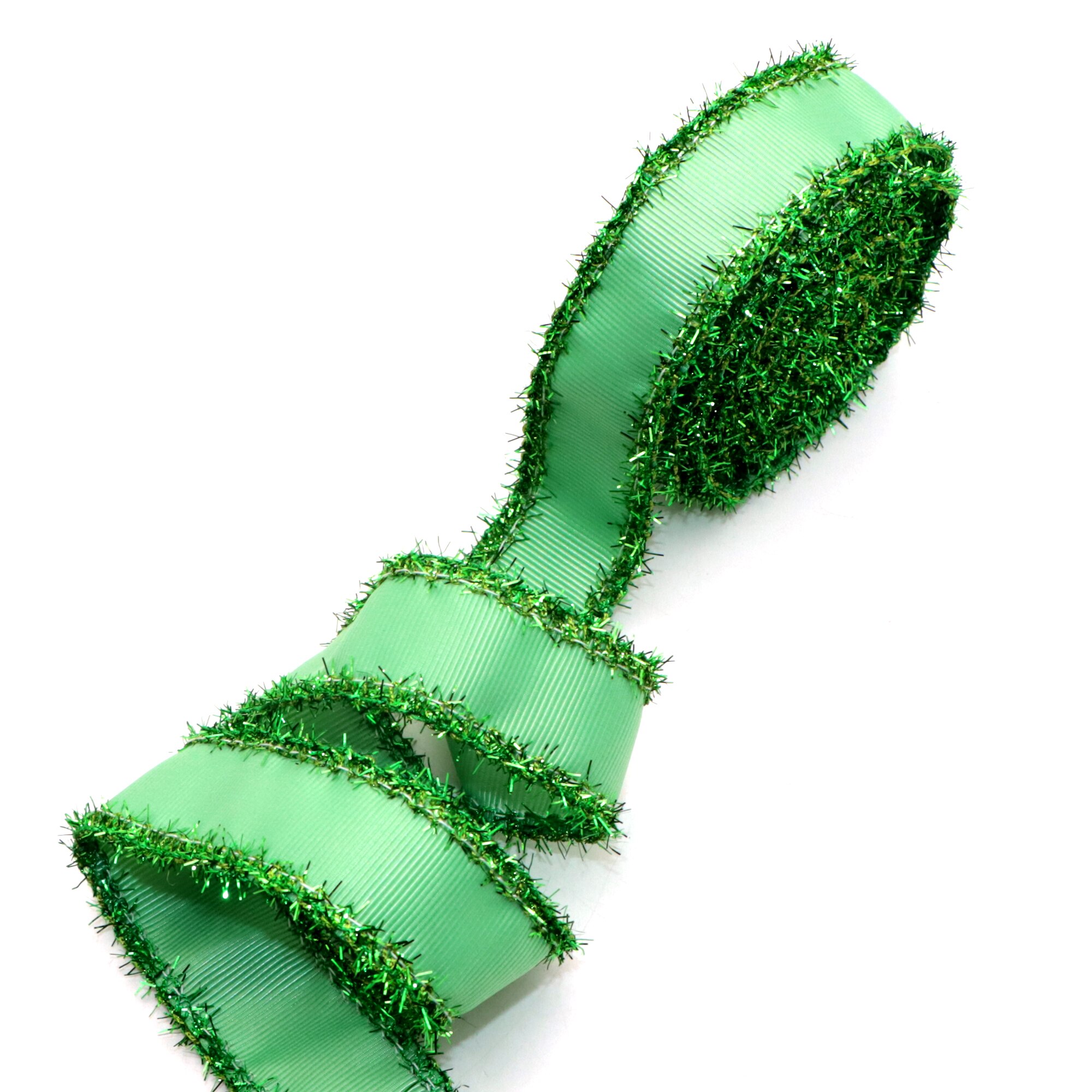 75MM 2Yard/roll Christmas Geometric Grosgrain Ribbon with Tinsel Edges For Burlap Wreaths Hairbows Accessories,2Yc20400: 1145870003