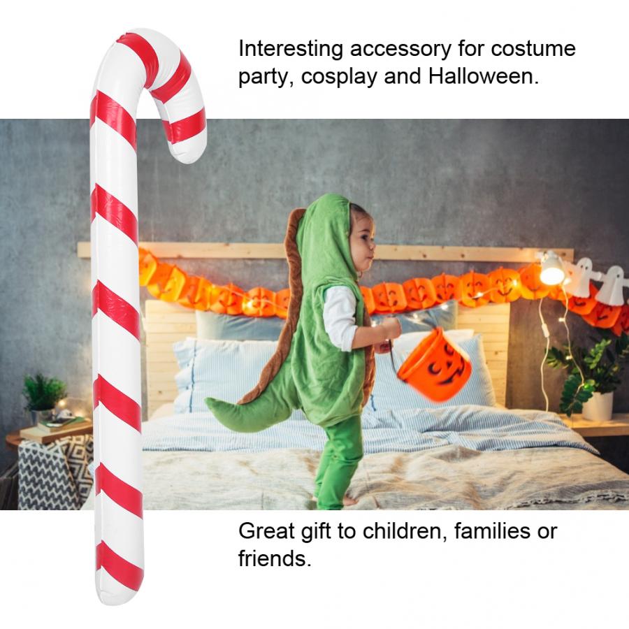 Halloween randig pvc uppblåsbar sprängkäpp käpp käpp krycka kostym fest snygg tillbehör jul x'mas festival krycka