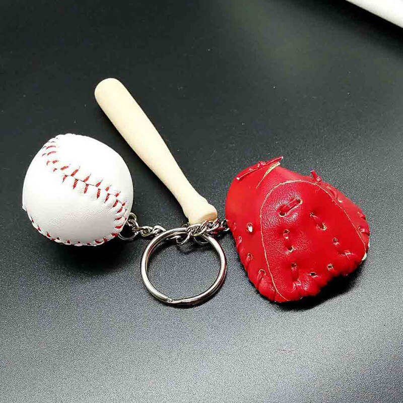 clé sport chaîne voiture vélo porte-clés nouveauté Baseball Mini à la main Souvenir mignon Base balle porte-clés