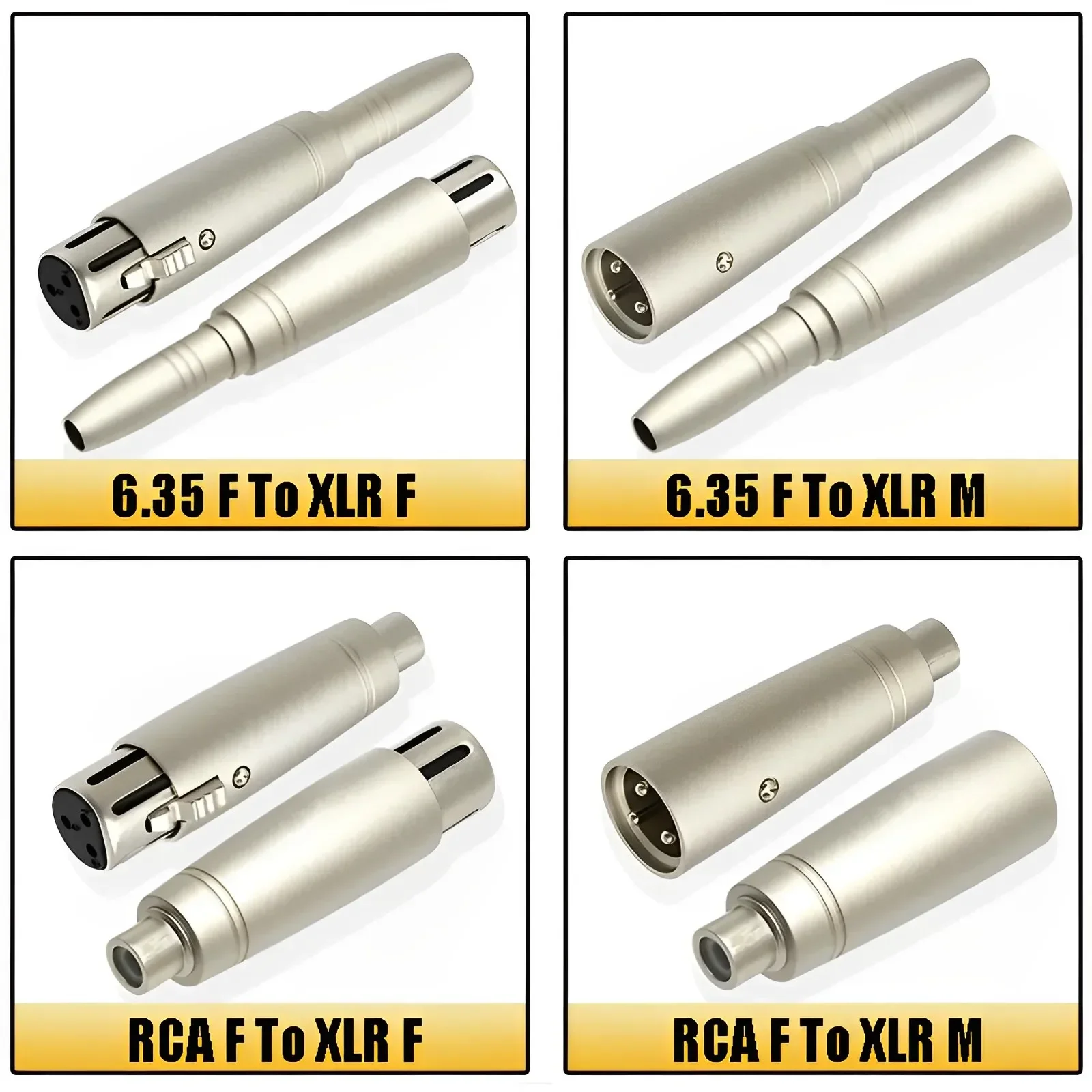 Audio--Adapter RCA-Stecker (Buchse) auf XLR-Stecker (Buchse) Stecker 6,35mm ts/trs Stecker (Buchse) Stecker Buchse Audio--Adapter