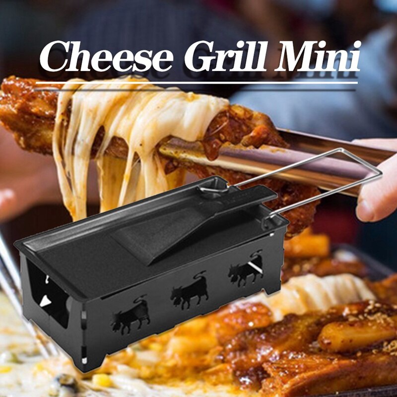 Grill ost raclette sæt non-stick griller mini bbq ombord ost bagt ost schweizisk jernovn smeltende ostepande bakke