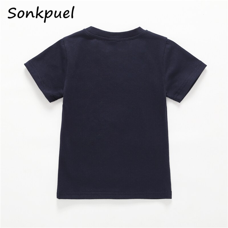 sommer Kinder T Shirts Tees Junge Mädchen Cartoon Kurzarm Tops Schwarz Dinosaurier T-shirts 1 2 3 4 5 6 jahr Kinder Kleidung