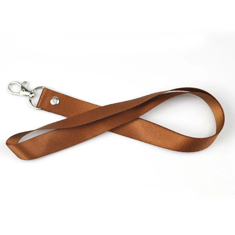 1Pcs Thicken Pure Color Lanyards Safety Hanging Neck Strap Lanyard For Mobile Phone ID Name Badge Holder Keys Metal Ring: Rose Red