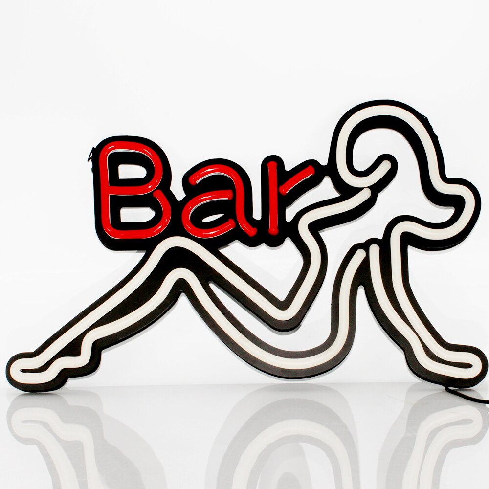 LED Store BAR Sign Logo Advertising Lights Board Shopping Mall Bright Neon Business Store LED BAR Sign Light With Red W