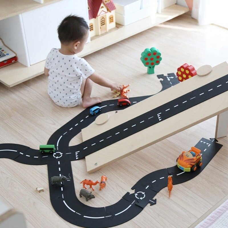 Puzzel Baby Mat DIY City Road Tapijt Voor Game Mat Nordic Baby Speelkleed Tapijt Educatief Speelgoed Auto Spoor Kinderen verjaardag