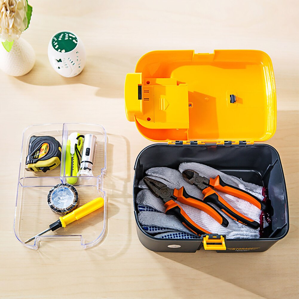Repair Durable Craftsman Home Organizer Multifunctional Portable Tool Box Storage Tray Hardware With LED Light Outdoor Fishing