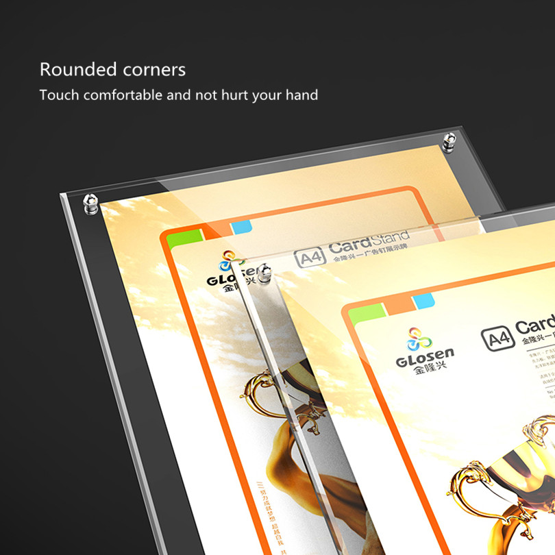 A5 Vertical and Horizontal Two Use Acrylic Table Menu Stand Slant Back Brochure poster Sign Holder Stand Frame