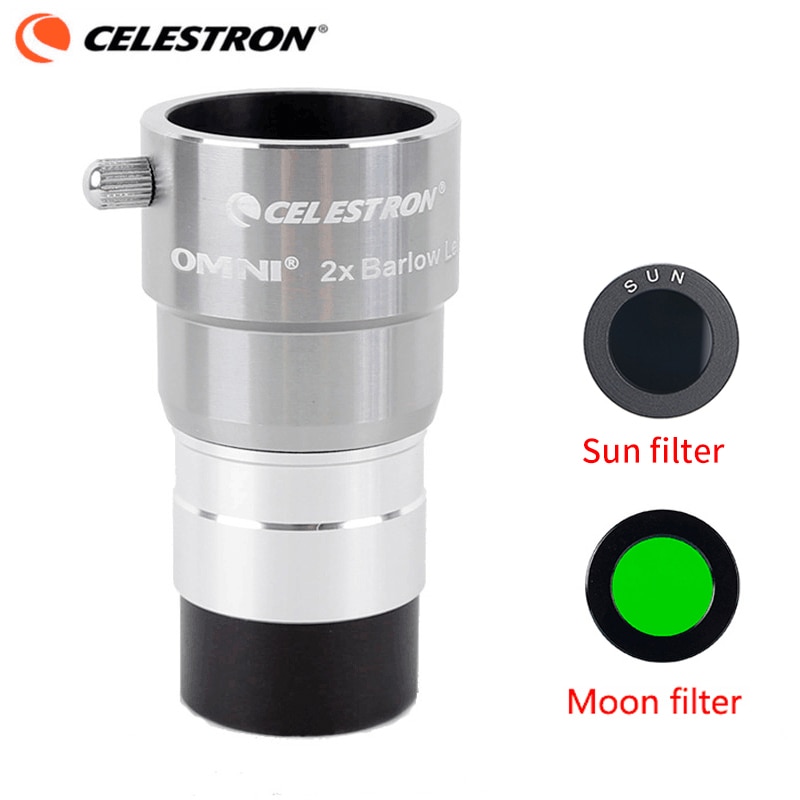 Celestron Omni 1.25 &quot;2Xbarlow Lens Door Vergroting Oculair Professionele Astronomische Telescoop Onderdelen Gratis Zon Maan Filter