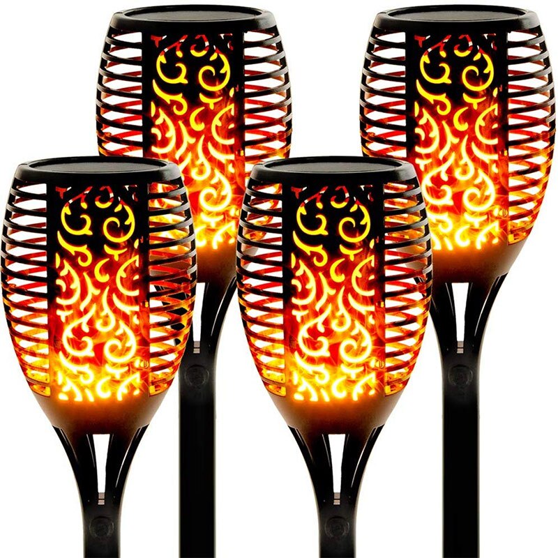 LED Solar Flame Torch Lamp Outdoor Lights Solar Garden Light Flickering Waterproof Lamp Courtyard Balcony Lawn Path Spotlight
