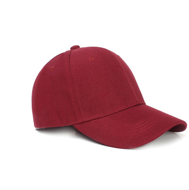 1pcsFashion Women Blank Baseball Tennis Cap Plain Snap Back Hats Adjustable Caps Plain Curved Sun Visor Solid Color Baseball Cap: wine red