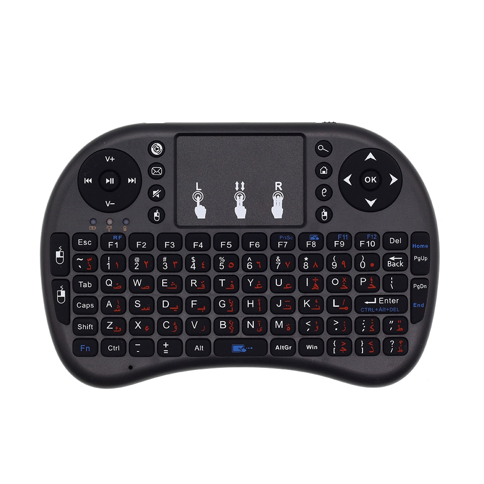 i8 Arabic English Version i8+ 2.4GHz Mini Wireless Keyboard Air Mouse TouchPad for Android TV Box / Mini PC / Laptop