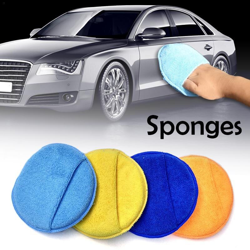 High Density Round Car Waxing Sponge Polishing Disc Microfiber Overlock Pocket Car Wash Sponge Cloths & Brushes Cleaning Sponge