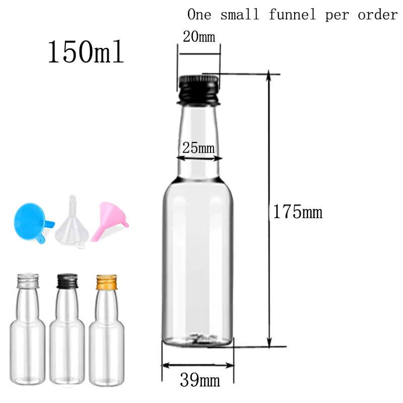 10 Uds 30ML-150ML Mini botella de licor de plástico portátil botellas de jugo contenedor de bebidas reutilizable para favores bodas fiestas favores: Caqui oscuro / 8 ml