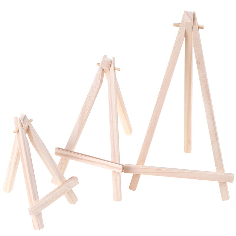 1 pieza de Mini caballete de pintura con trípode de artista de madera para pintura de fotos, soporte para exhibición de postales, Marco, decoración de escritorio, juguete de dibujo