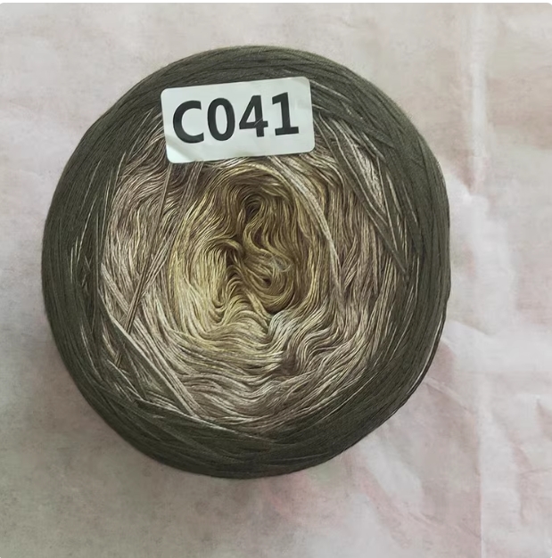 300g Rainbow Gradient Color Cake Yarn Organic Cotton Blend Yarn Segmented splicing line DIY Scarf Shawl Skirt Wool Yarn Crochet: black