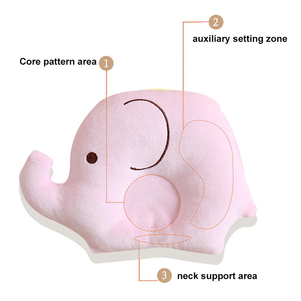 Cojín de protección para la cabeza del bebé del elefante lindo Anti-rollover cojín de protección para la cabeza del bebé posicionador de cabeza almohada de Enfermería del bebé