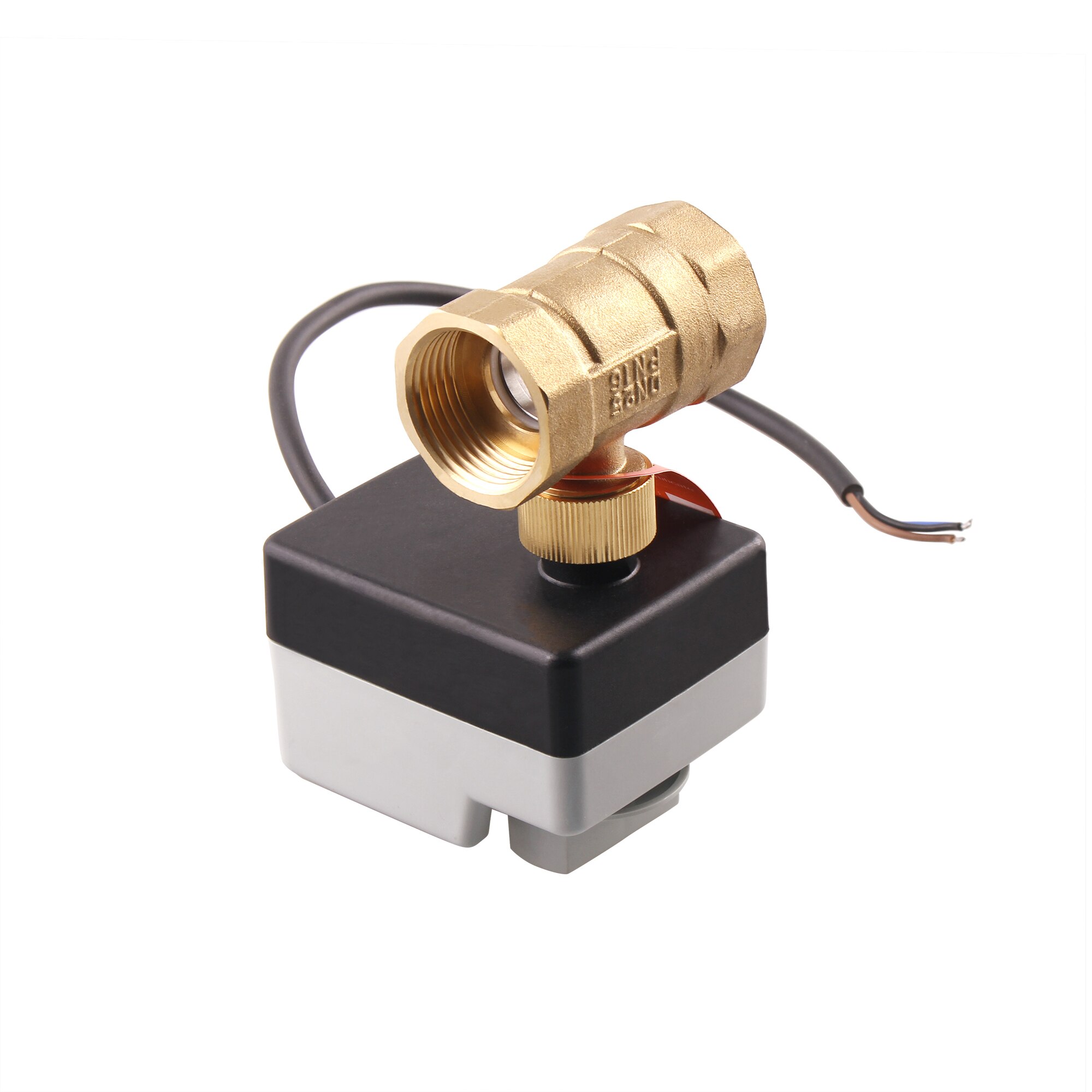 AC220V DN15 DN20 DN25 Motorized Ball Valve 220V 2-Way Brass Electric Valve Three Wires Electric Actuator with Manual Switch RU