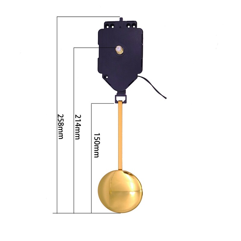 DIY Wall Clock Pendulum Movement Mechanism with Hands Quartz Repair Shaft Also for Craft Clock Frameless Floor Clock