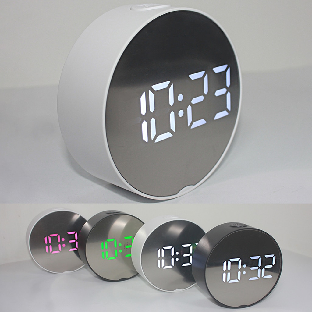 Led Digitale Wekker Batterij Operated Of Usb Lader Poort Voor Slaapkamer/Muur/Travel Met Alarm, kalender En Spiegel Functie