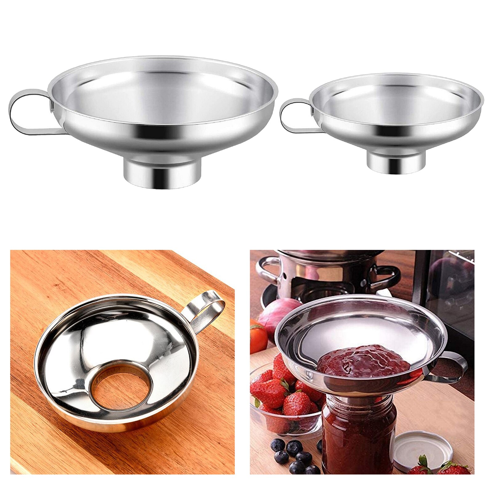 Stainless Steel Oil Pouring Decanting Funnel Can Kitchen Supply Tool