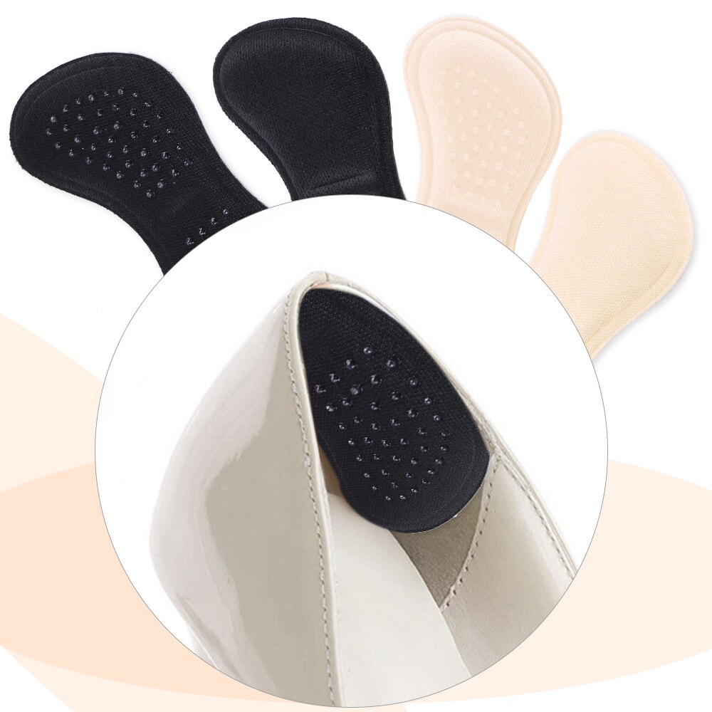 Autocollants de talons en éponge 4D, tampons doux demi-taille, antidérapants, chaussures à talons hauts de taille réduite, 2 paires