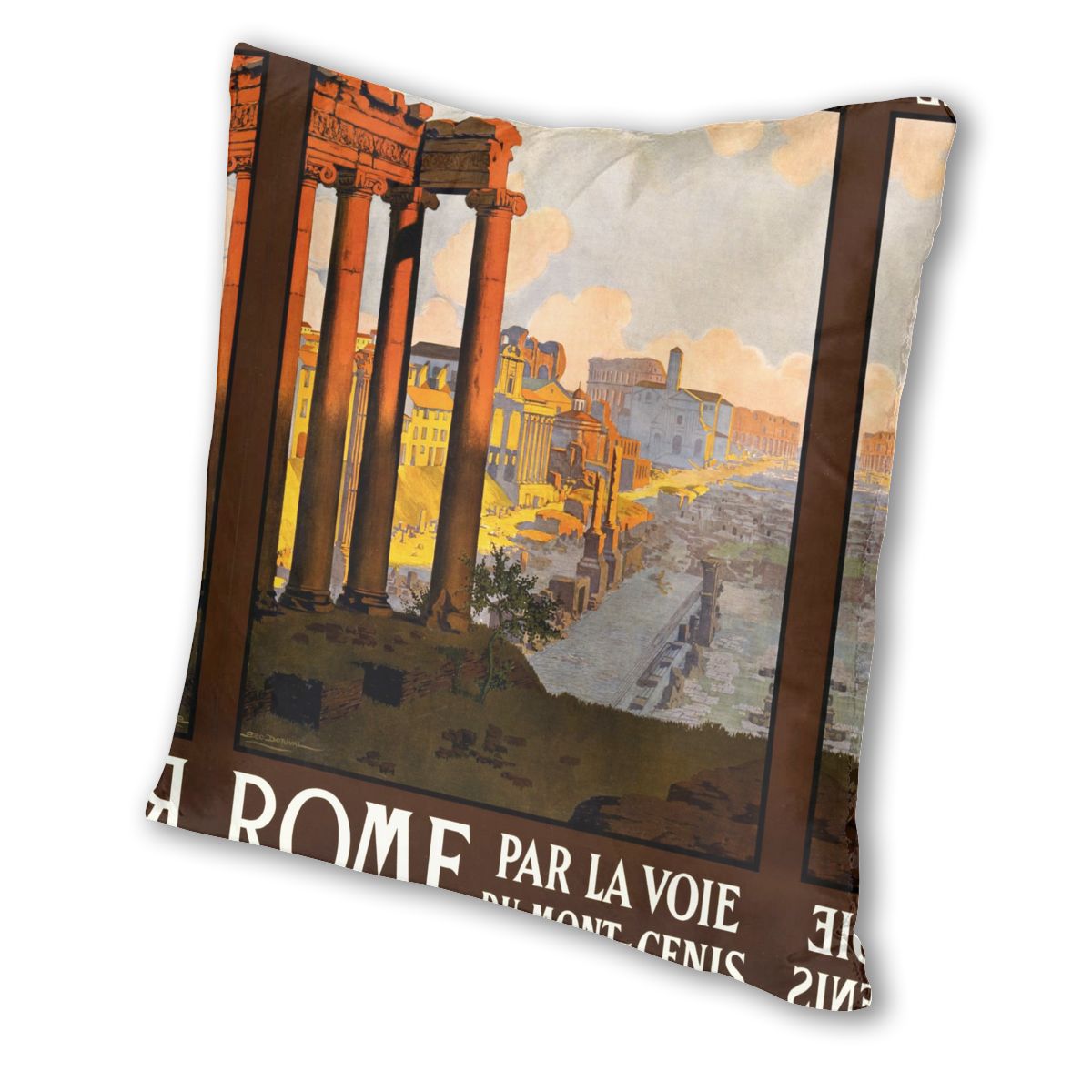 Vintage Rome Reizen Poster Vintage Rome Reizen Poster Fluwelen Kussensloop Black 16 "X 16" 10809 320555927