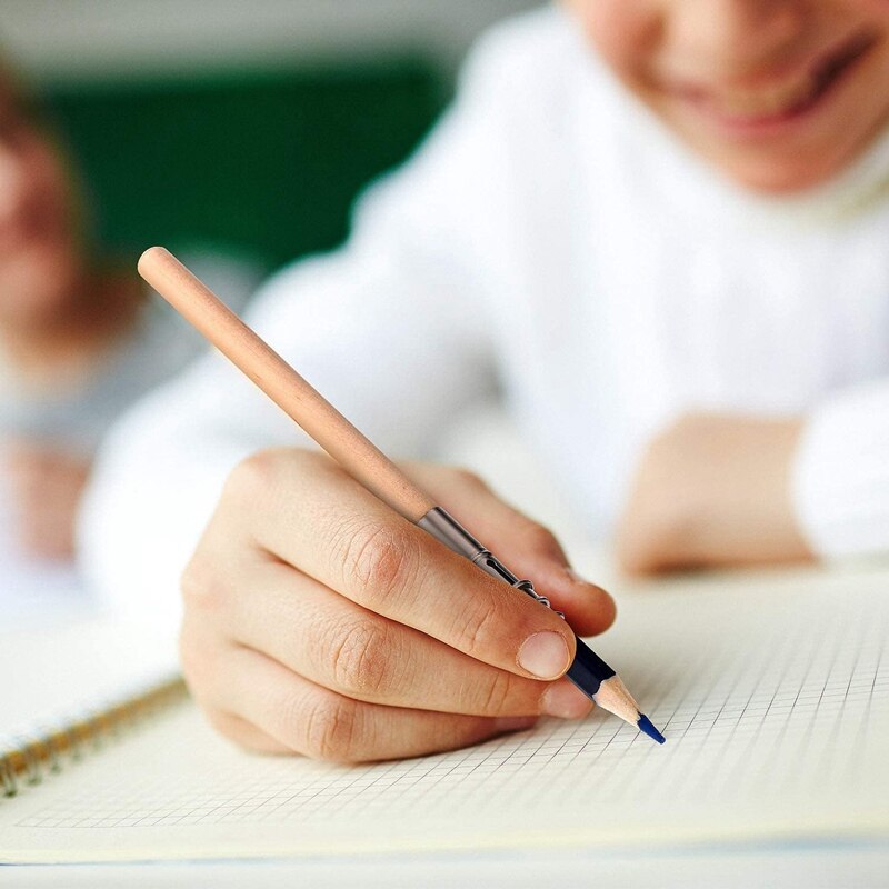 Extensores de madera para lápices, alargador de lápiz artístico, extensión de crayón con mango de aluminio para escuela, suministros de oficina, 12 Uds.