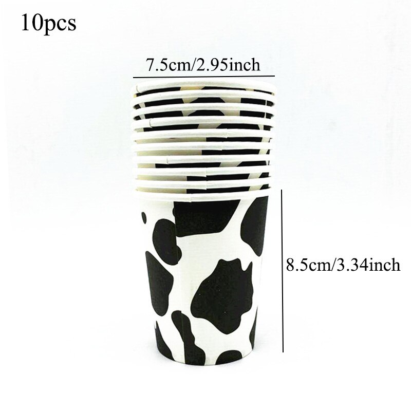 Koe Thema Servies Set Verjaardagsfeestje Wegwerp Beker Plaat Tafelkleed Dier Koe Ballonnen Baby Shower Bruiloft Decoratie: Paper cup