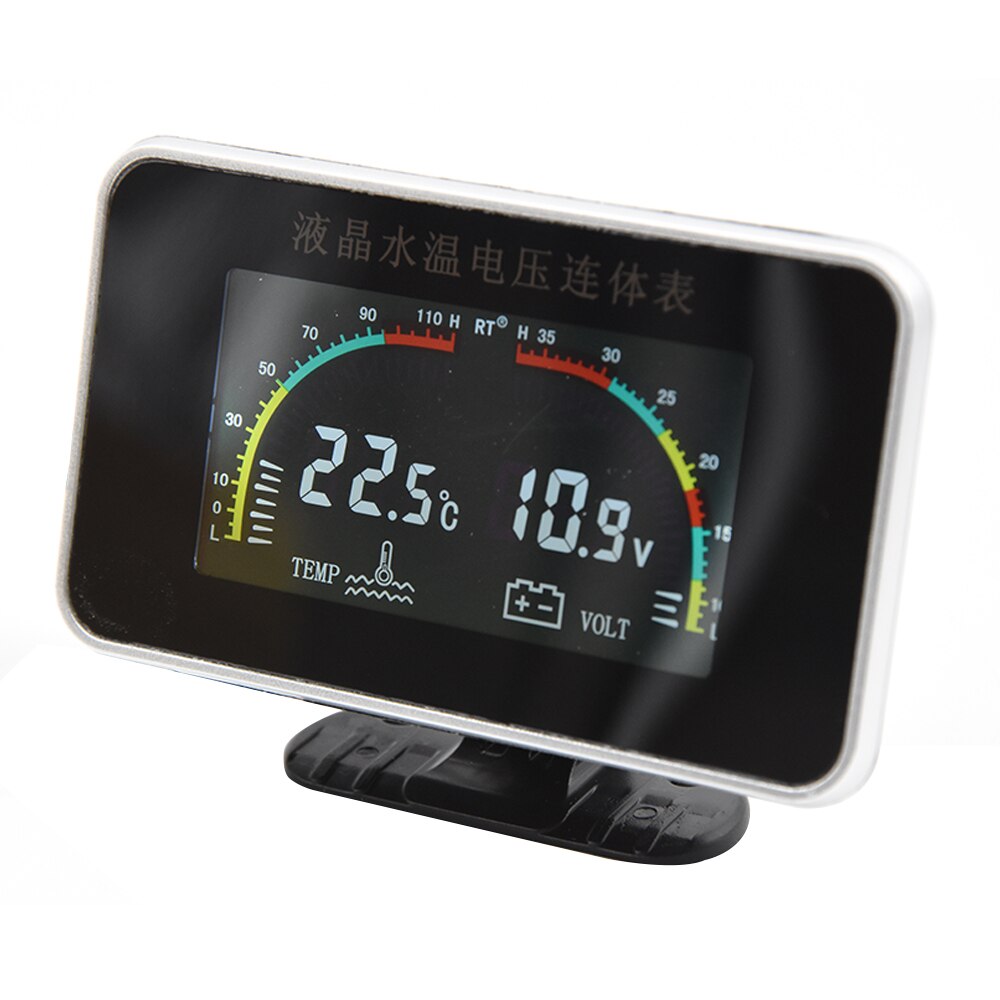12-24V Car 2 in 1 LCD Digital Display Voltmeter Kits Gauge Water Temperature Meter Digital Water Temp Sensor Head Plug Voltmeter