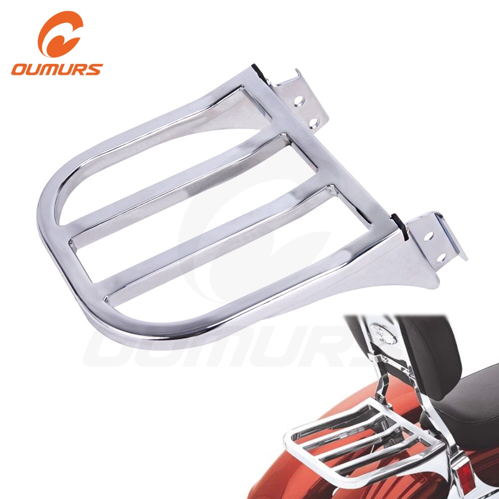 OUMURS Motorcycle Sissy Bar Backrest Luggage Rack Fits for Harley Sportster XL 04-17 Dyna Softail 84-05 FLST FLSTC FLSTSC 06-17