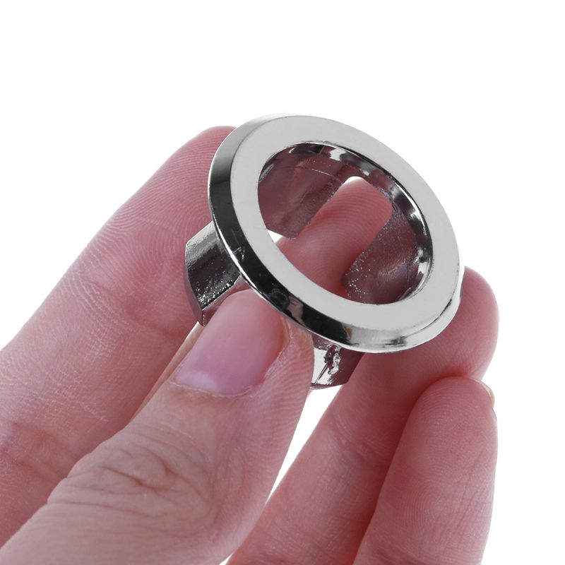Bathroom Basin Sink Overflow Ring Six-foot Round Insert Chrome Hole Cover Cap