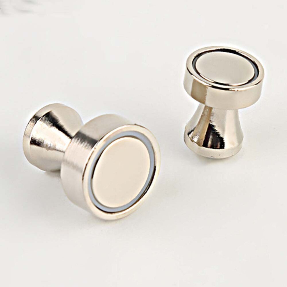 12 Pcs Steel Magnetic Push Silver Color Nickel-Plated Fridge Kitchen Magnets Locker Cool Multiuse Dry Erase Whiteboard Magnets