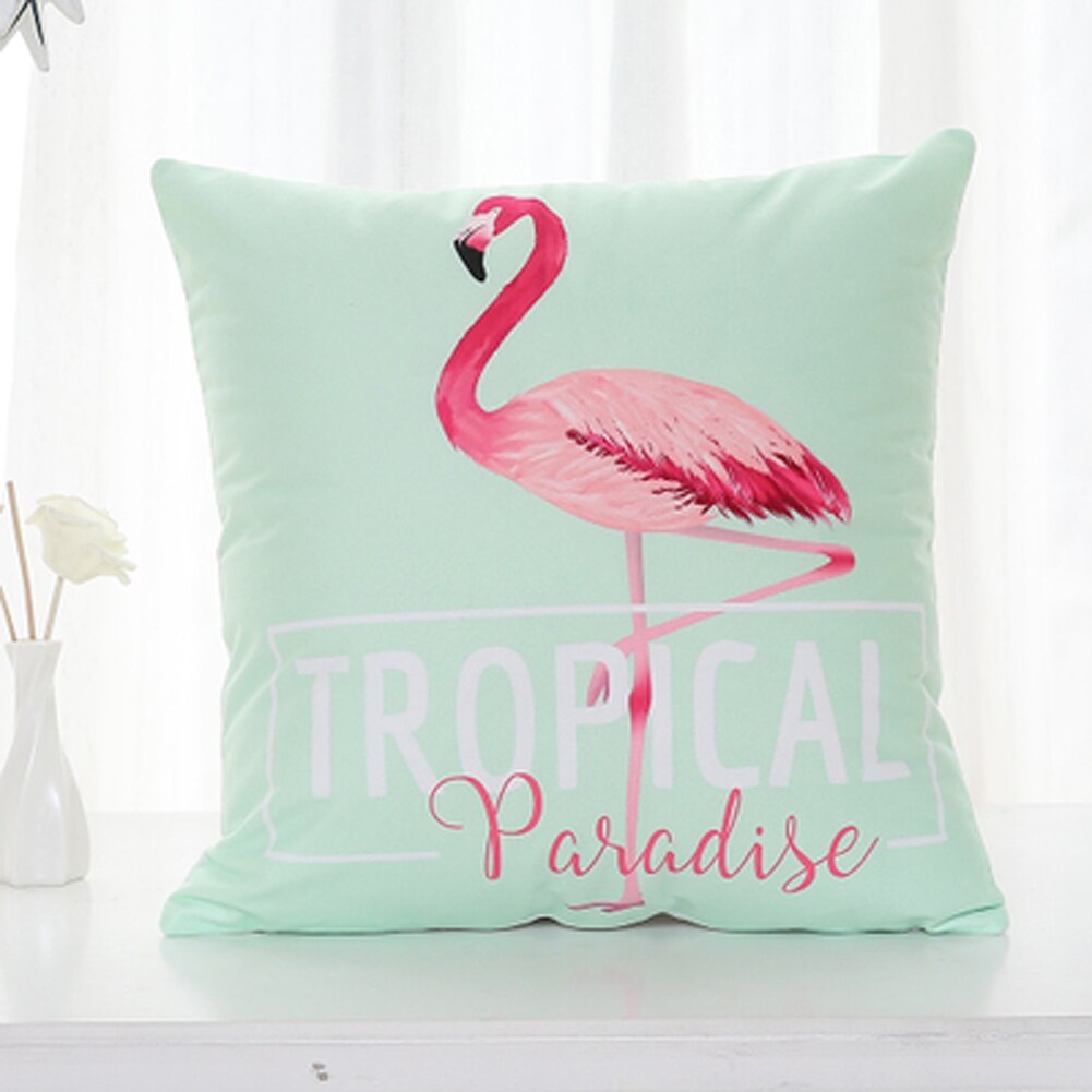 Nordic Flamingo Tropische Blad Kussenhoes Bloem Polyester Sierkussen Woondecoratie Sofa Decoratieve Kussensloop: 2