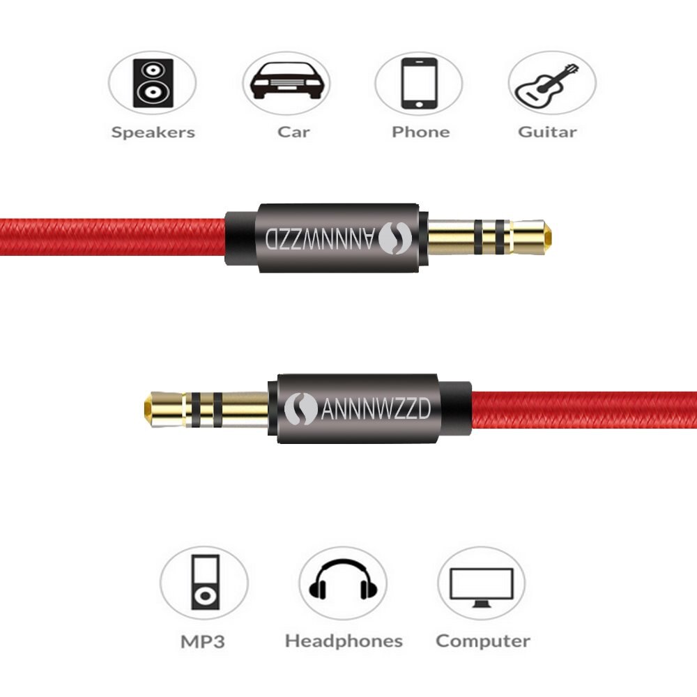 3.5Mm Audio Kabel Stereo Auxiliary Aux Koord Verguld Male Naar Mannelijke Braid Kabel Voor Car Home Stereo hoofdtelefoon Luidspreker 3.5 Jack