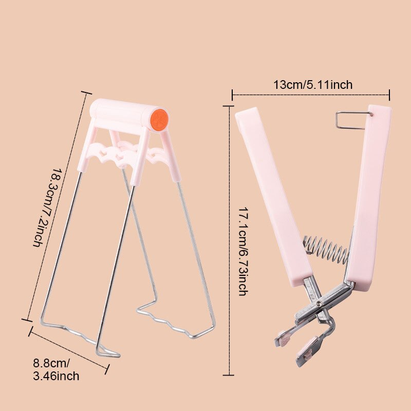 Hittebestendige Kom Houder Schotel Klem Pot Pan Grijper Clip Anti-Brandwonden Opvouwbare Kom Clip Tang Keuken Gereedschap Accessoires item: E Pink