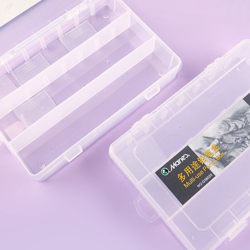 Multi-gebruik Potlood Doos Transparant Plastic Etui Grote Capaciteit Eenvoudige Desktop Storage Box Office Schoolbenodigdheden G38020