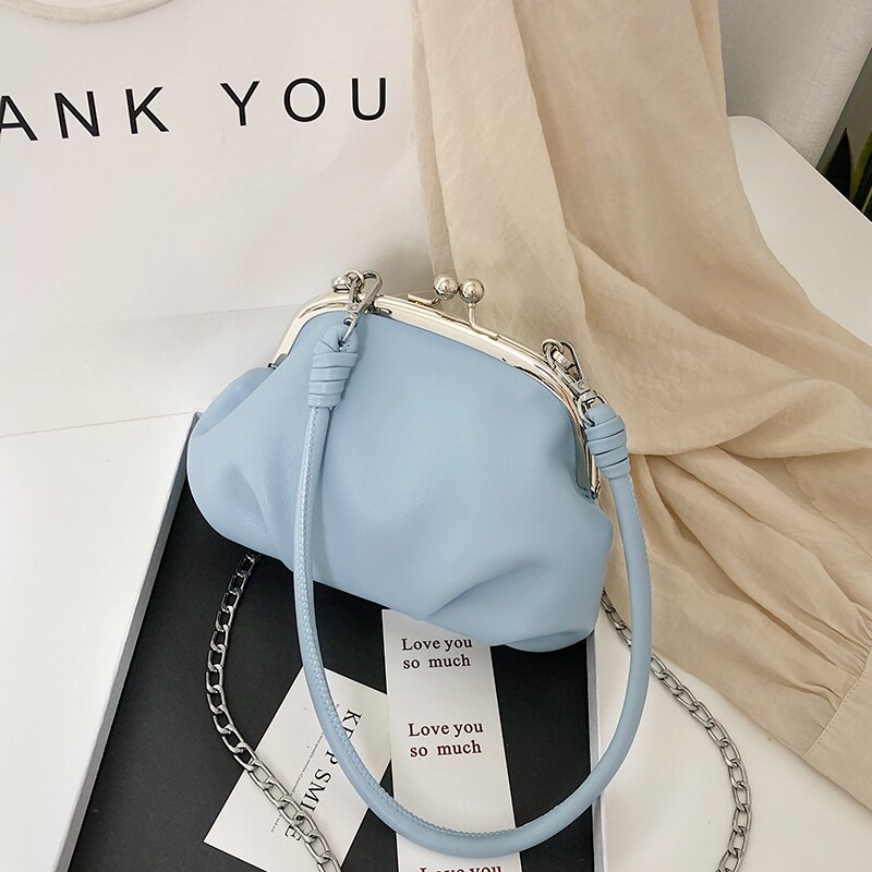 Western stijl effen kleur handtas stijl getextureerde dames ketting schoudertas zomer schelpentas