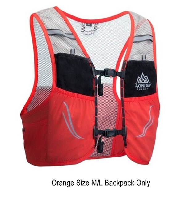 AONIJIE-Chaleco de hidratación ligero C932, bolsa para deportes al aire libre, senderismo, Maratón, 350ml: orange vest ML