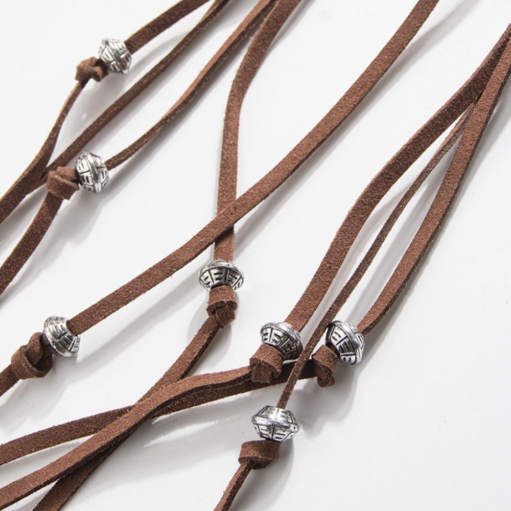Faja trenzada con borlas simples para mujer, cinturón con cuentas, cadena de cintura bohemia, faja de estilo occidental, pretina de estilo étnico para chica