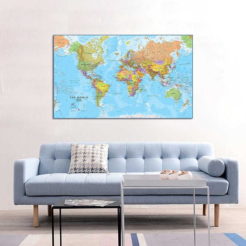 150*90cm World wall map Detailed Poster Non-woven Painting Map of the world wall for Bedroom Home Decoration