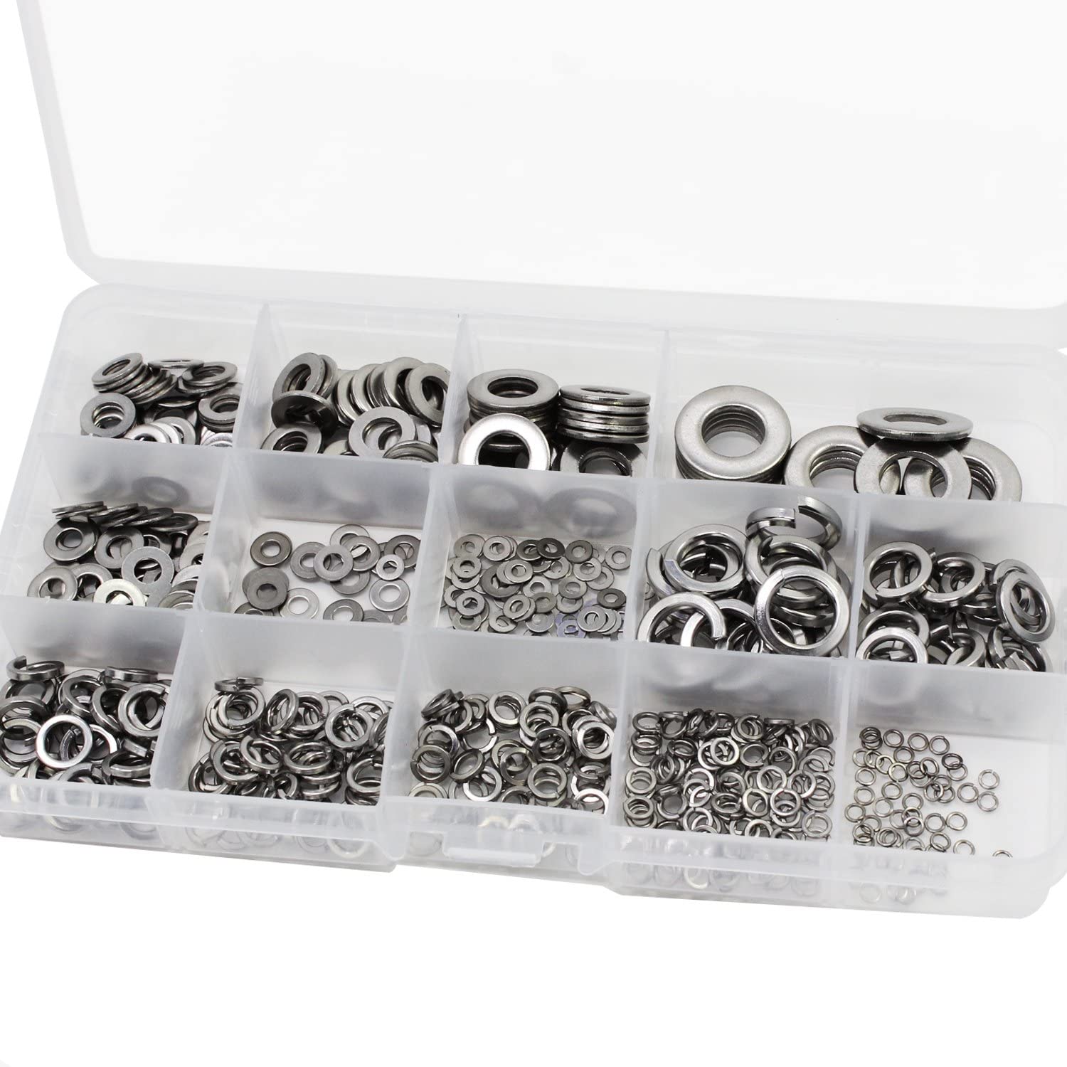 510PCS M2-M10 7 Size Flat Copper Washer Flat Sealing Ring Steel Washer Plain Washer Kit Screw Fastener Hardware Assortment