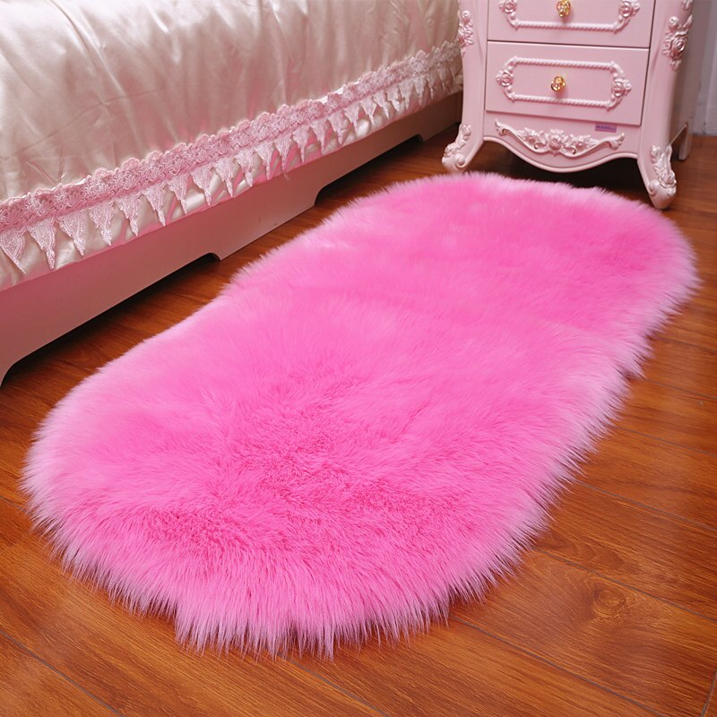 Tapis en peau de mouton moelleux fourrure Faux tapis et tapis pour la maison salon épais lit chambre zone tapis cheveux longs solide tapis décor à la maison