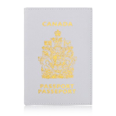 Copertina del passaporto Canada Titolare Del Passaporto della Protezione Del Raccoglitore ID Biglietto Da Visita di Carta di tarjetero hombre id porte carte monederos: White