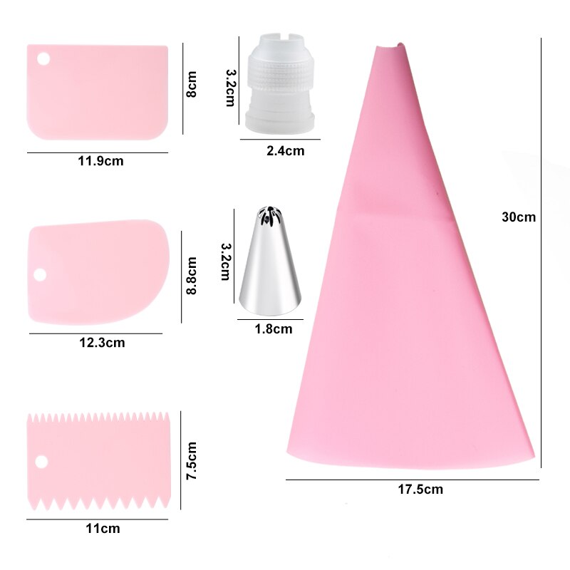 Juego de 6-24 Uds. De bolsa de repostería y boquilla para pastel de acero inoxidable, accesorios de cocina para decorar panadería, equipo de confitería