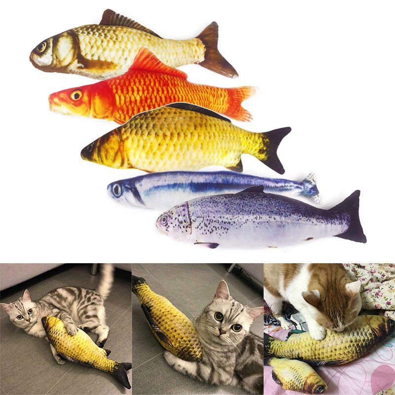 Cat Wagging Fish Realistic Plush Toy Simulation Catnip Soft for Pet Chewing AIA99