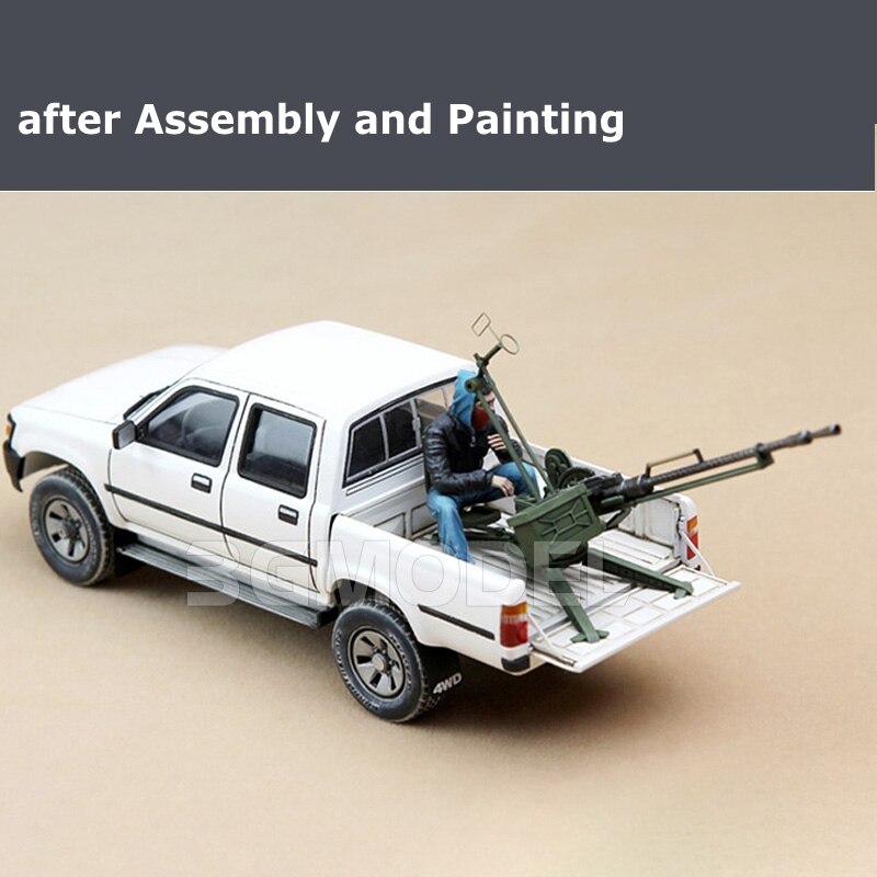 1:35 Schaal Assemblage Auto Model 4X4 Pick Up W/ZPU-1 Plastic Model Building Kit Meng ZPU-1