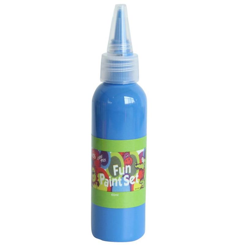 12 couleurs 60ml lavable doigt peinture sécurité et environnement enfants pigments bricolage pigment aquarelle protection dessin W6Z3: BLEU CIEL