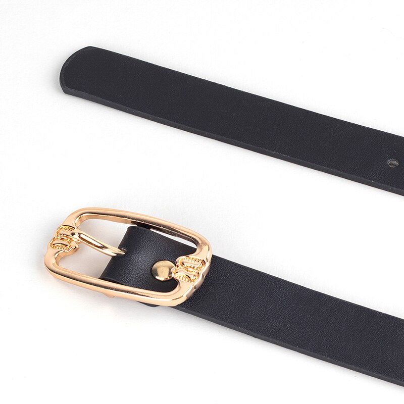 Cinturón cuadrado de cuero con hebilla, cinturones para mujer, cinturón para vestido a la , nuevos accesorios para mujer, cinturón negro